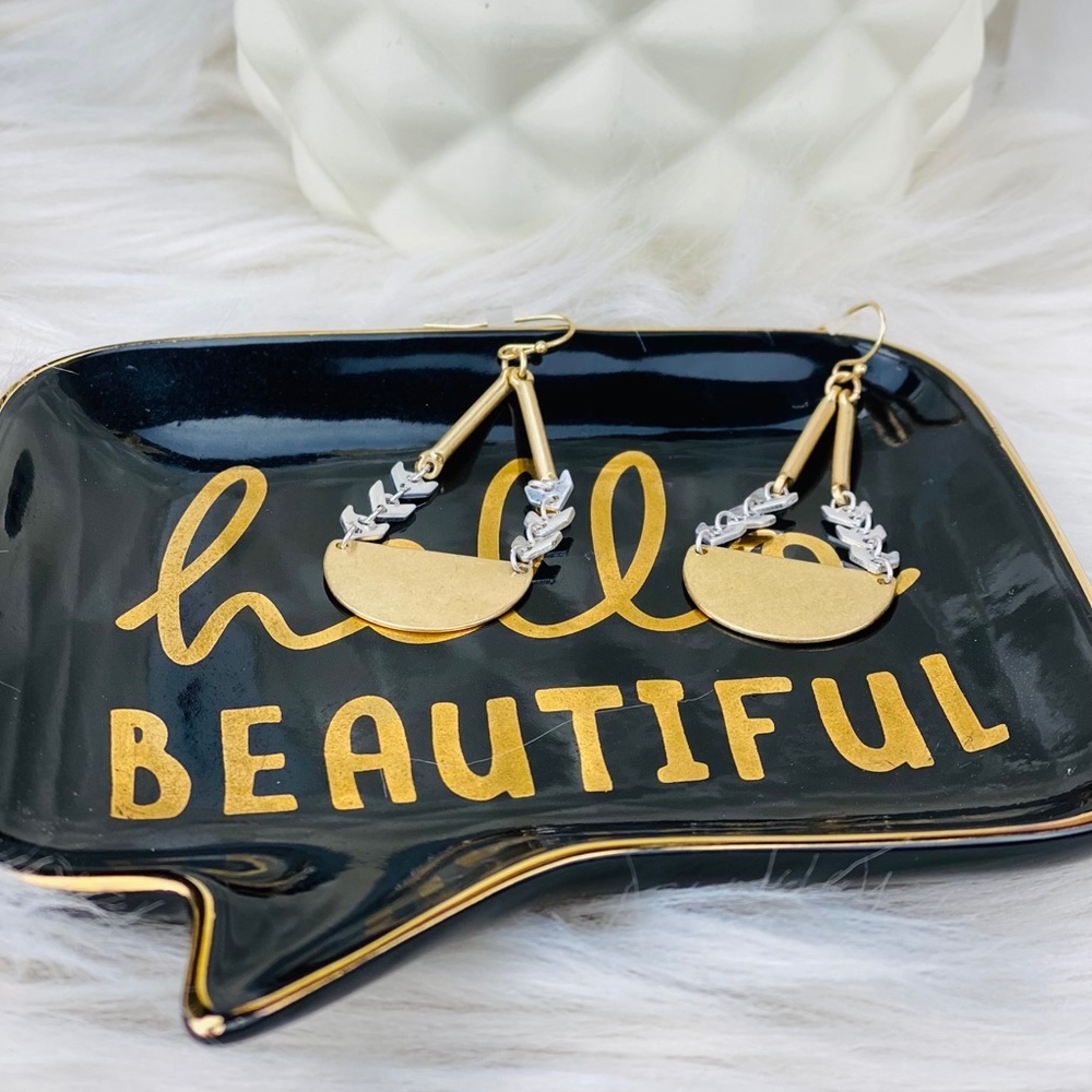 Gold and Silver Drop Earrings